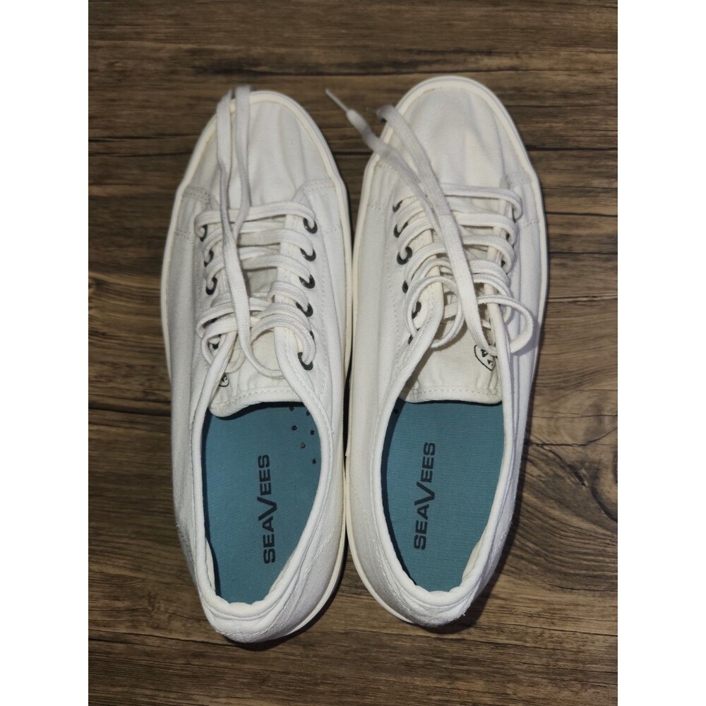 SeaVees Monterey Platform Sneakers, White Canvas; Women's Size 10 - Picture 2 of 16